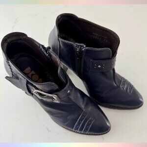 DKODE Black Leather Booties – Size 38